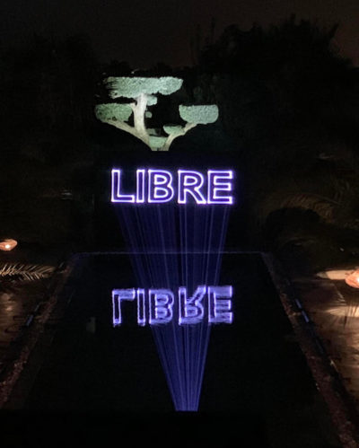 Projection pour un lancement de marque à la Villa Taj Marrakech