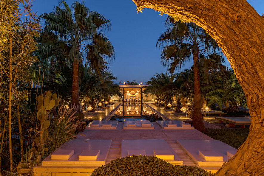vue de nuit de la villa taj marrakech