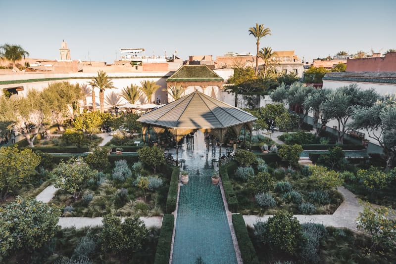  vue aerienne du jardin secret a marrakech
