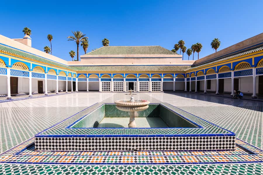 la court centrale du palais de la bahia et sa fontaine