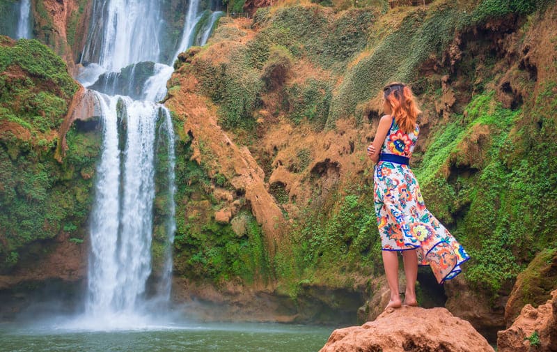 une belle vue sur la cascade de l ourika au maroc
