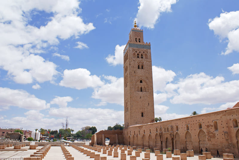 Panorama de la mosquée Koutoubia à Marrakech