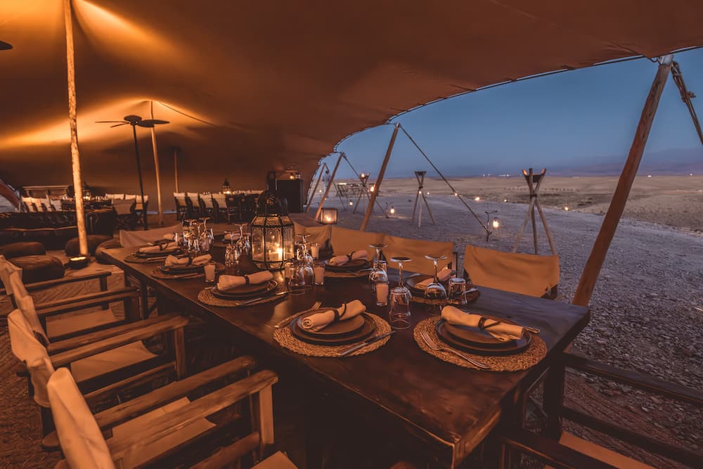 Diner dans le désert de Marrakech