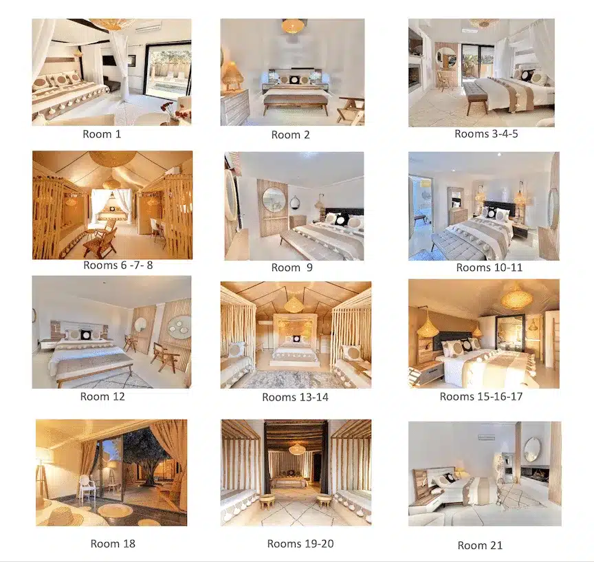 Les différentes chambres de Villa Taj à Marrakech